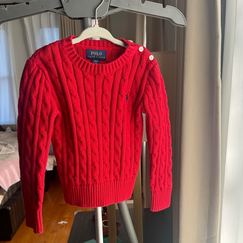 Polo by Ralph Lauren Women's Vibrant Red Cable Knit Sweater